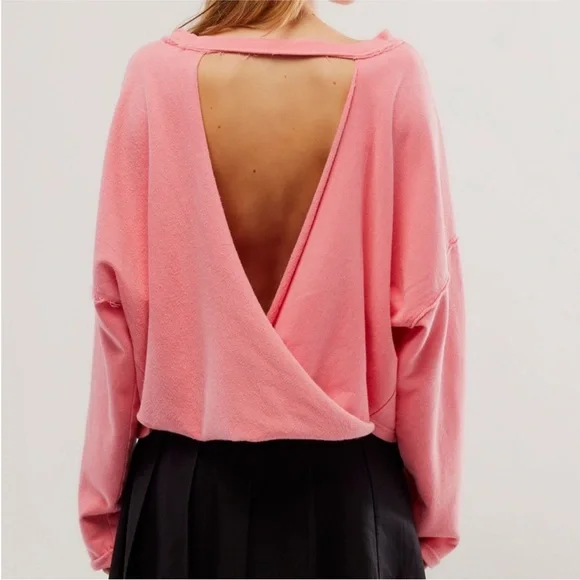 NWT Free People See You Tonight Pullover Camellia Pink Rose - Picture 3 of 6